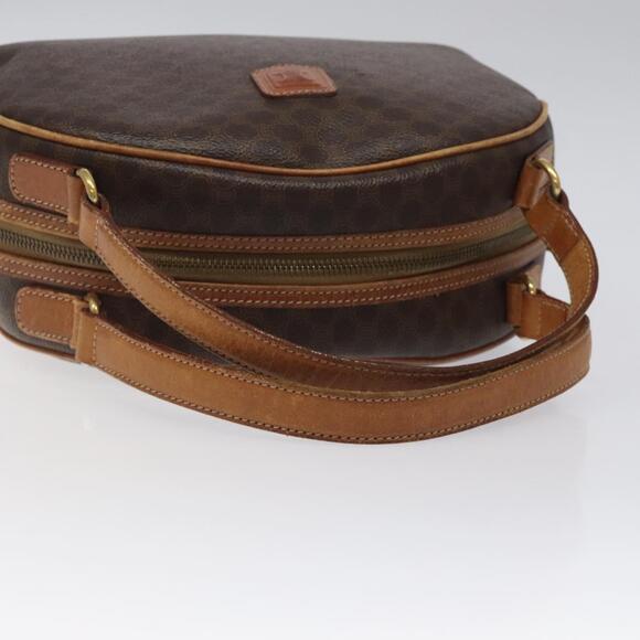 CELINE Macadam Canvas Hand Bag Pvc Leather Brown Gold - Picture 7 of 12